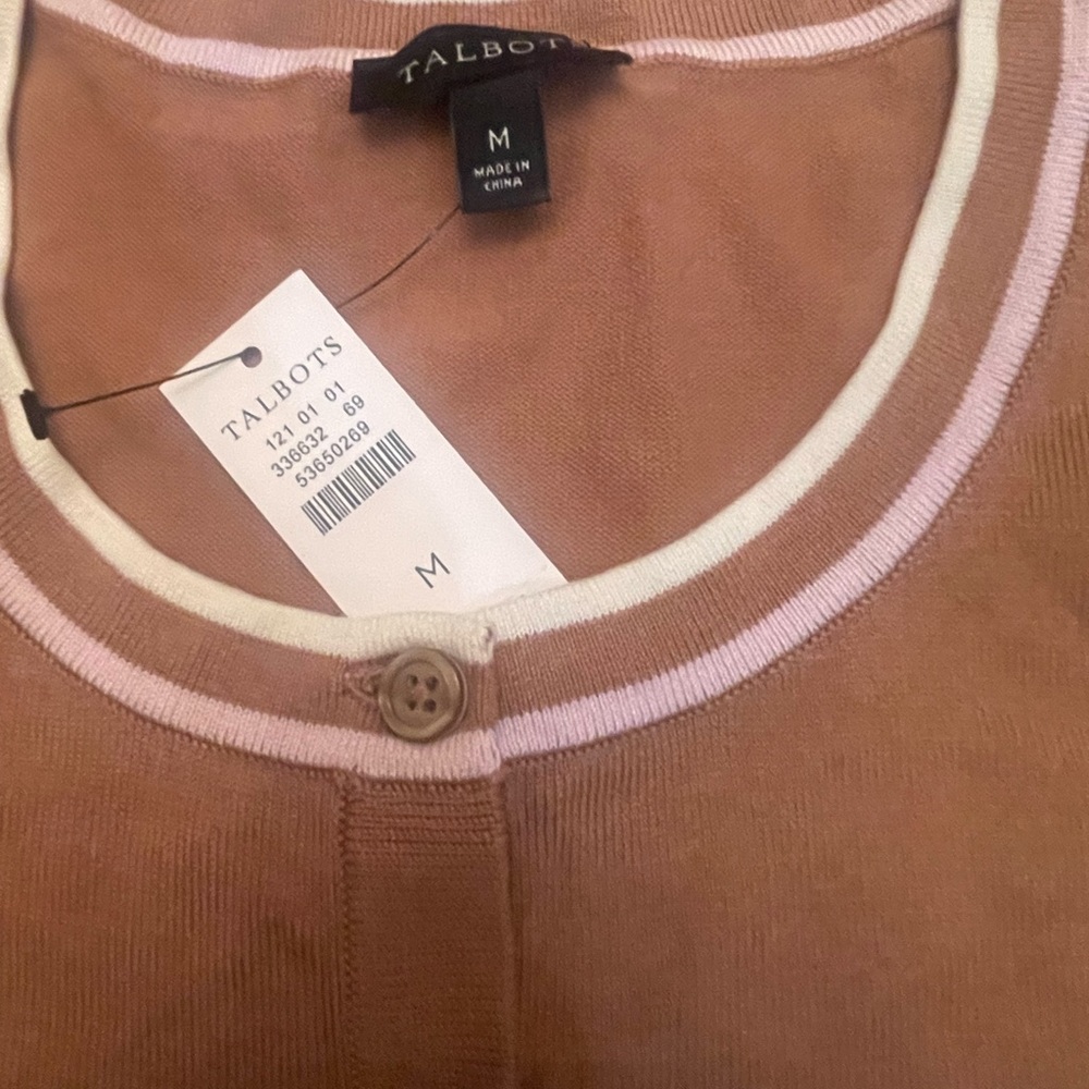Talbots Camel Button-Up Cardigan - Picture 3 of 6
